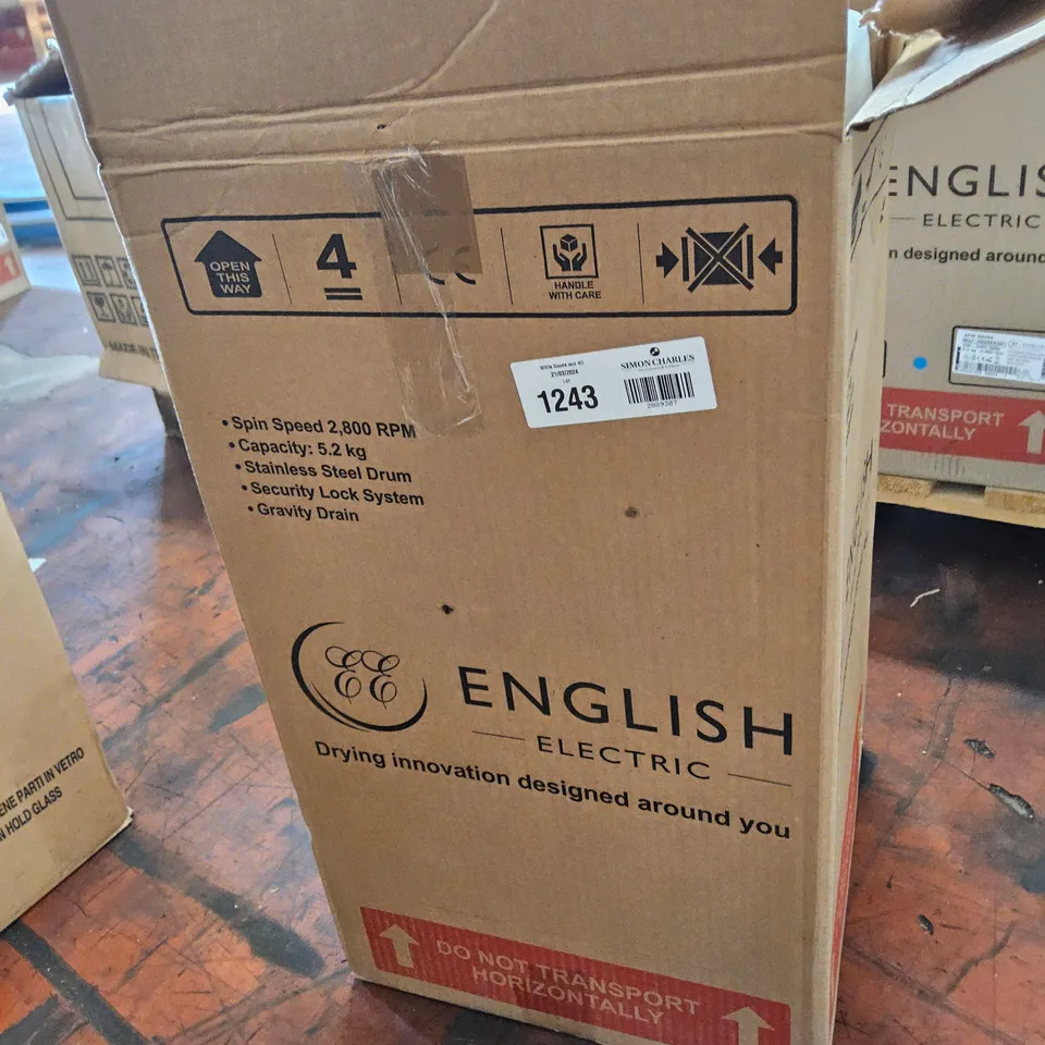 BOXED ENGLISH ELECTRIC SPIN DRYER Model 28009EEWP WHITE