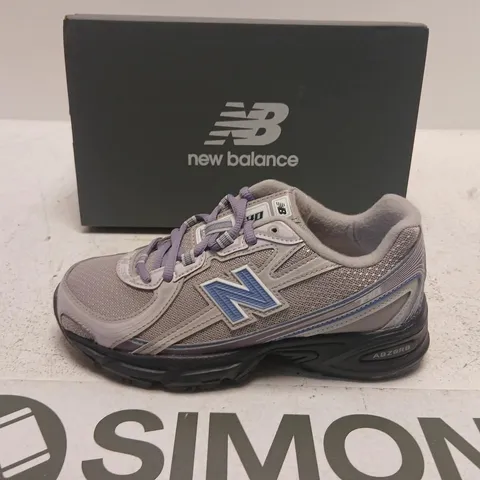NEW BALANCE RUNNING SHOES – GREY/PURPLE, UK 3 (EU 35½) 