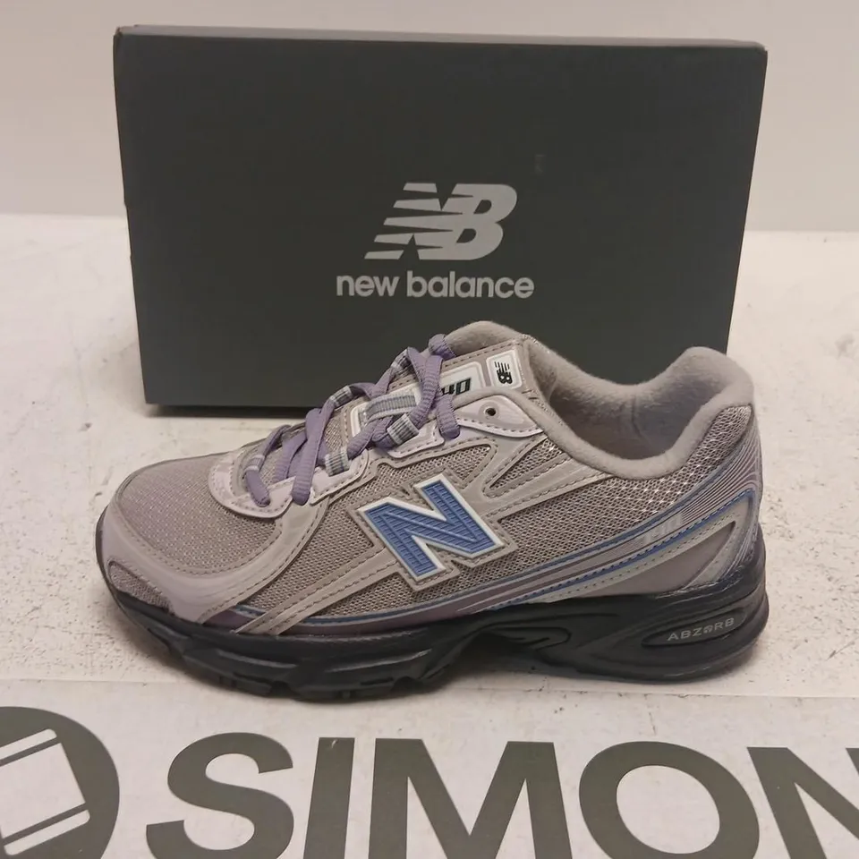 NEW BALANCE RUNNING SHOES – GREY/PURPLE, UK 3 (EU 35½)