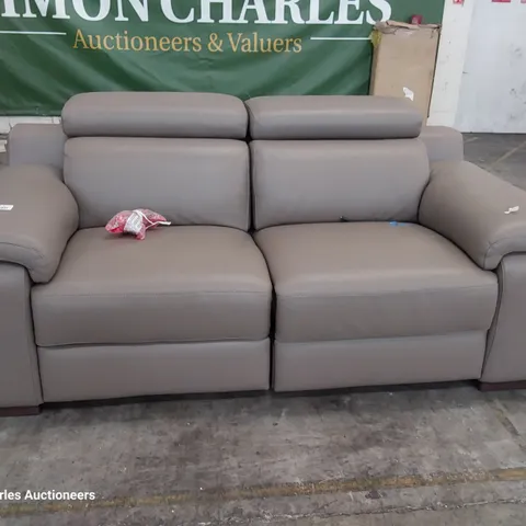 QUALITY ITALIAN DESIGNER RICCARDO POWER RECLINING FOUR SEATER SOFA WITH ADJUSTABLE HEADRESTS GREY