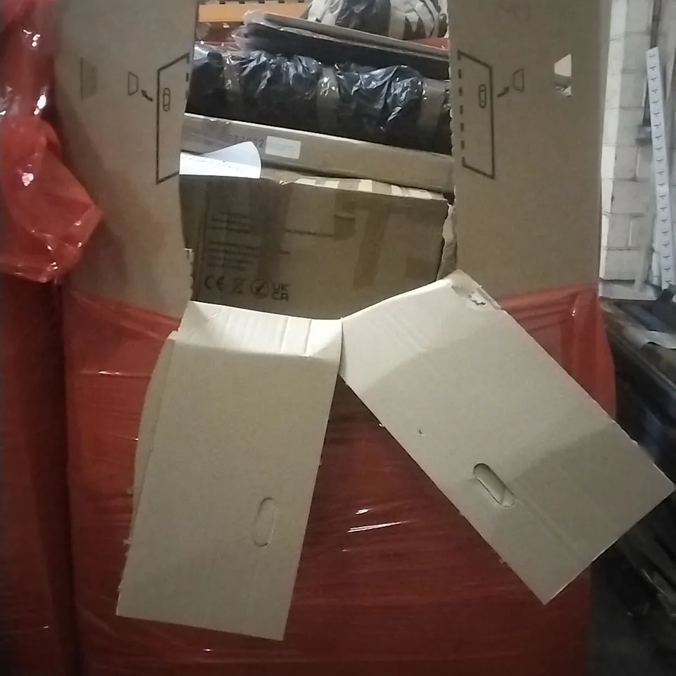 PALLET OF HOUSEHOLD ITEMS TO INCLUDE MIRROR, MINI VIBRATION PLATE, PLAY MAT,SPRAY BOOTH KIT AND OTHER ASSORTED ITEMS...