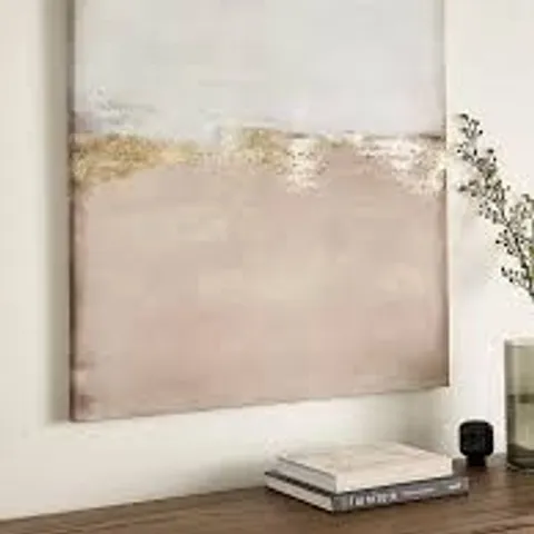 BOXED ABSTRACT GOLD FOIL HAND-TOUCHED PRINTED CANVAS - 80cm x 80cm