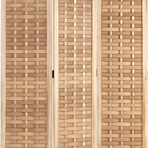 BOXED HOMESTYLE4U 2020 PARAVENT ROOM DIVIDER WOOD NATURAL BROWN 3-PIECE RATTAN DIVIDER PRIVACY SCREEN