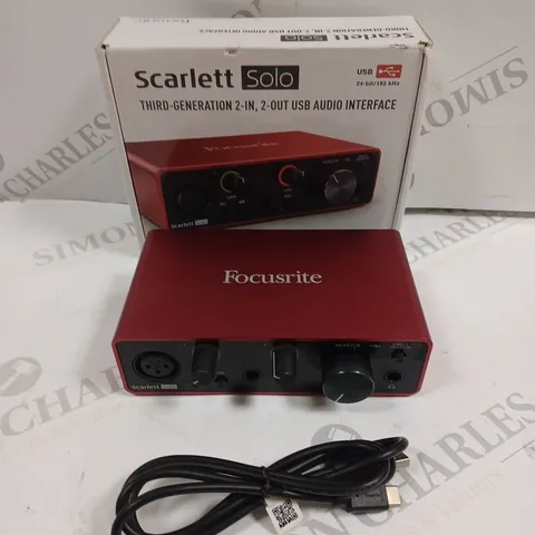 BOXED FOCUSRITE SCARLETT SOLO THIRD GENERATION AUDIO INTERFACE