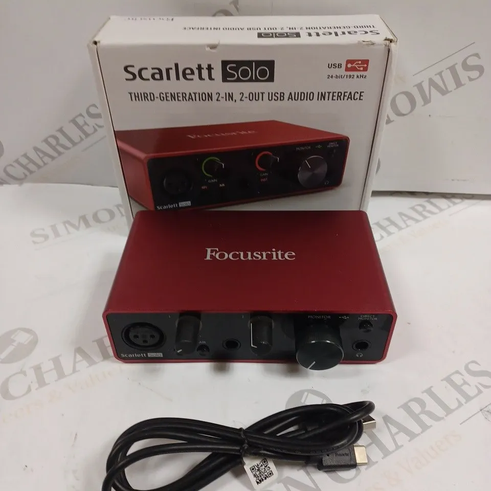 BOXED FOCUSRITE SCARLETT SOLO THIRD GENERATION AUDIO INTERFACE 