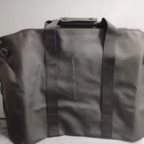 RAINS BLACK LARGE DUFFLE BAG 