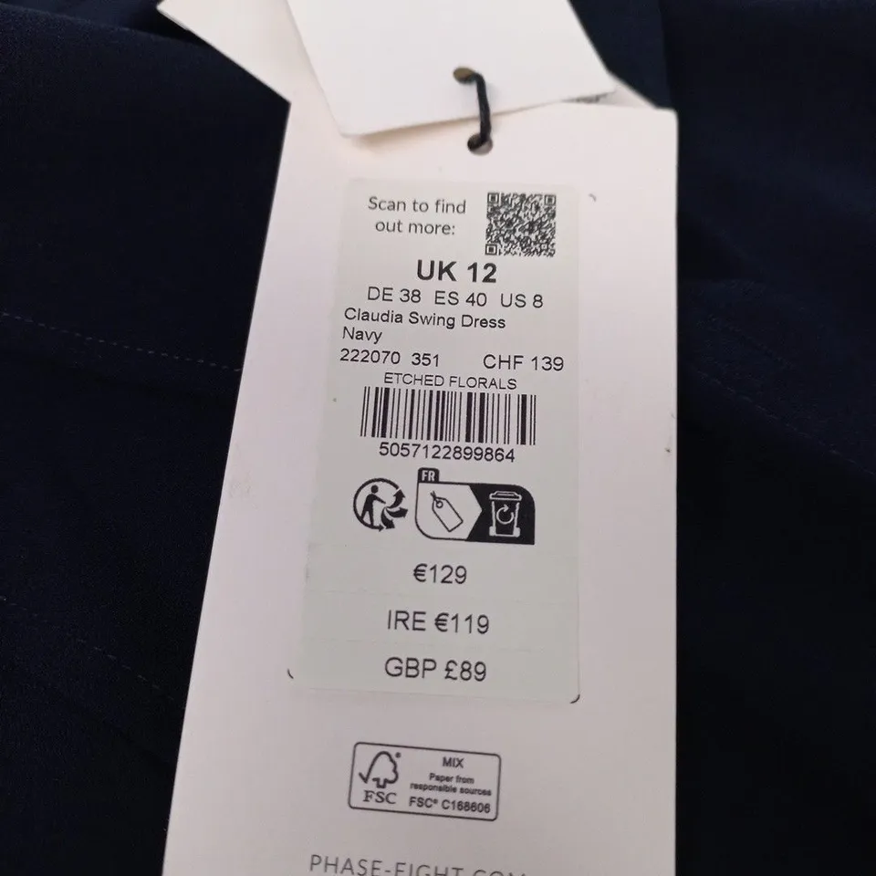 PHASE EIGHT NAVY SWING DRESS – UK 12