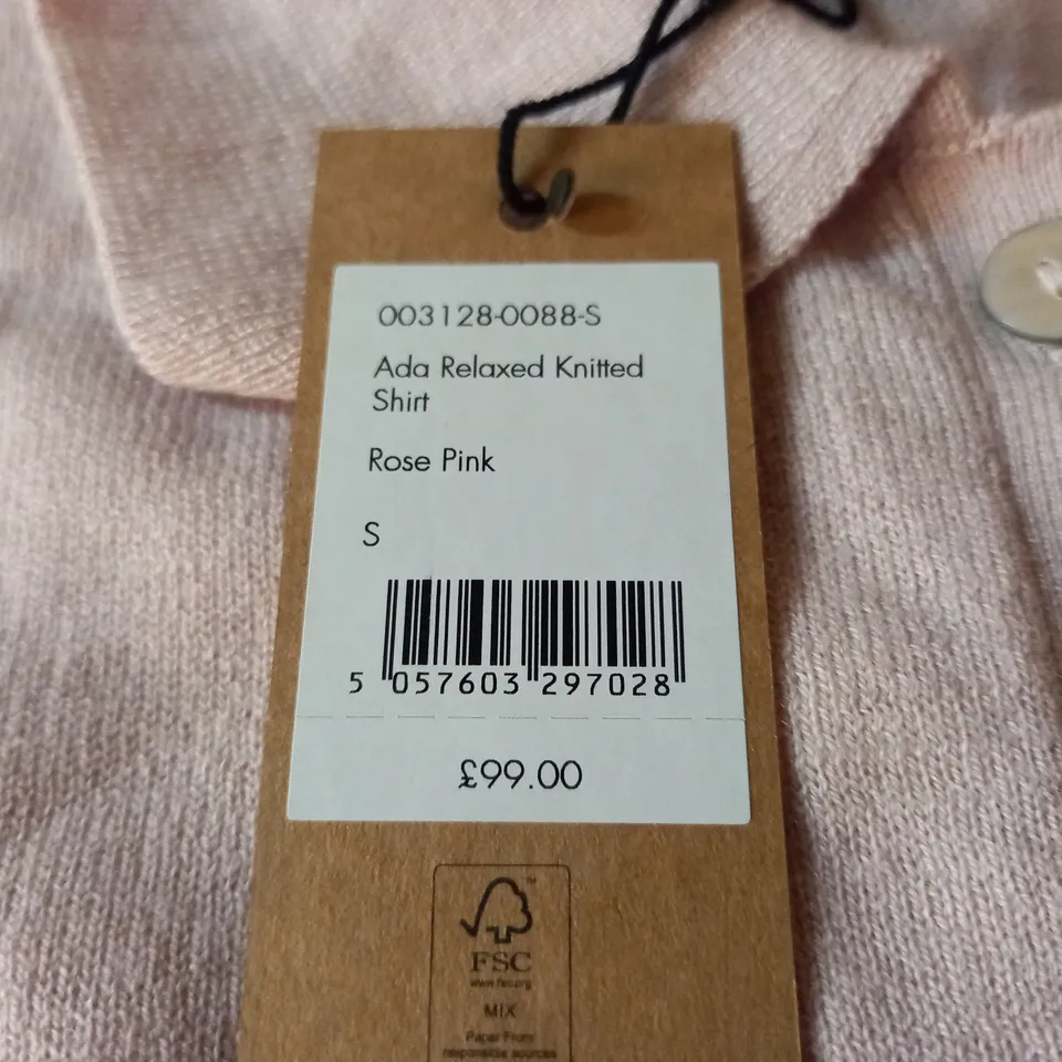 HUSH ADA RELAXED KNITTED SHIRT IN PINK - S