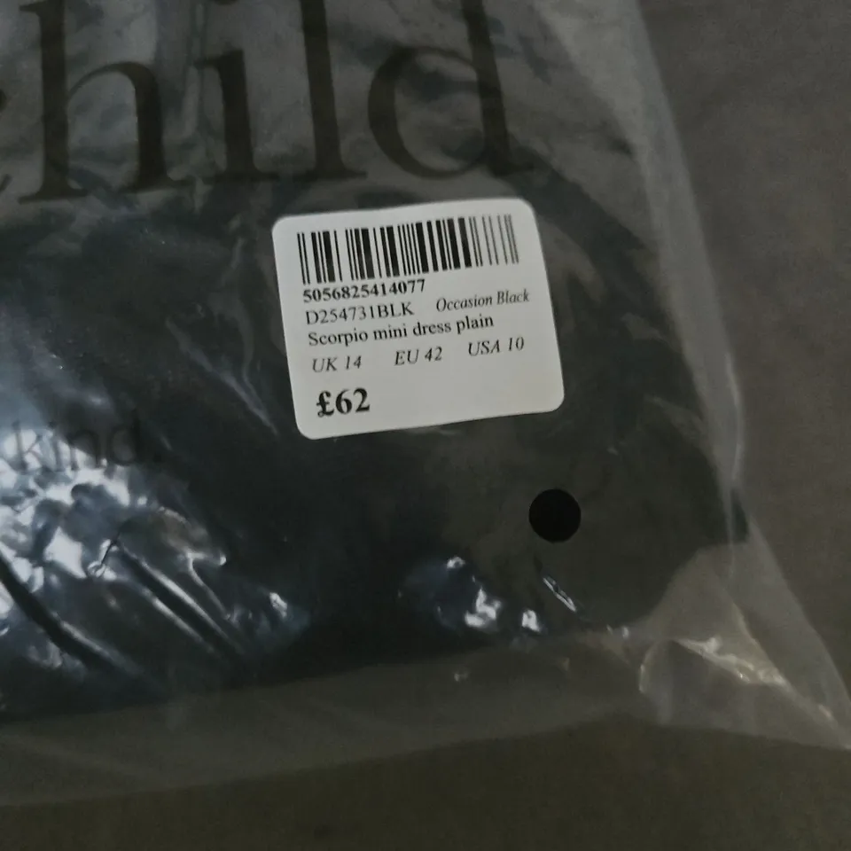 BAGGED NOBODY'S CHILD SCORPIO MINI DRESS – BLACK, UK 14 (EU 42, US 10)