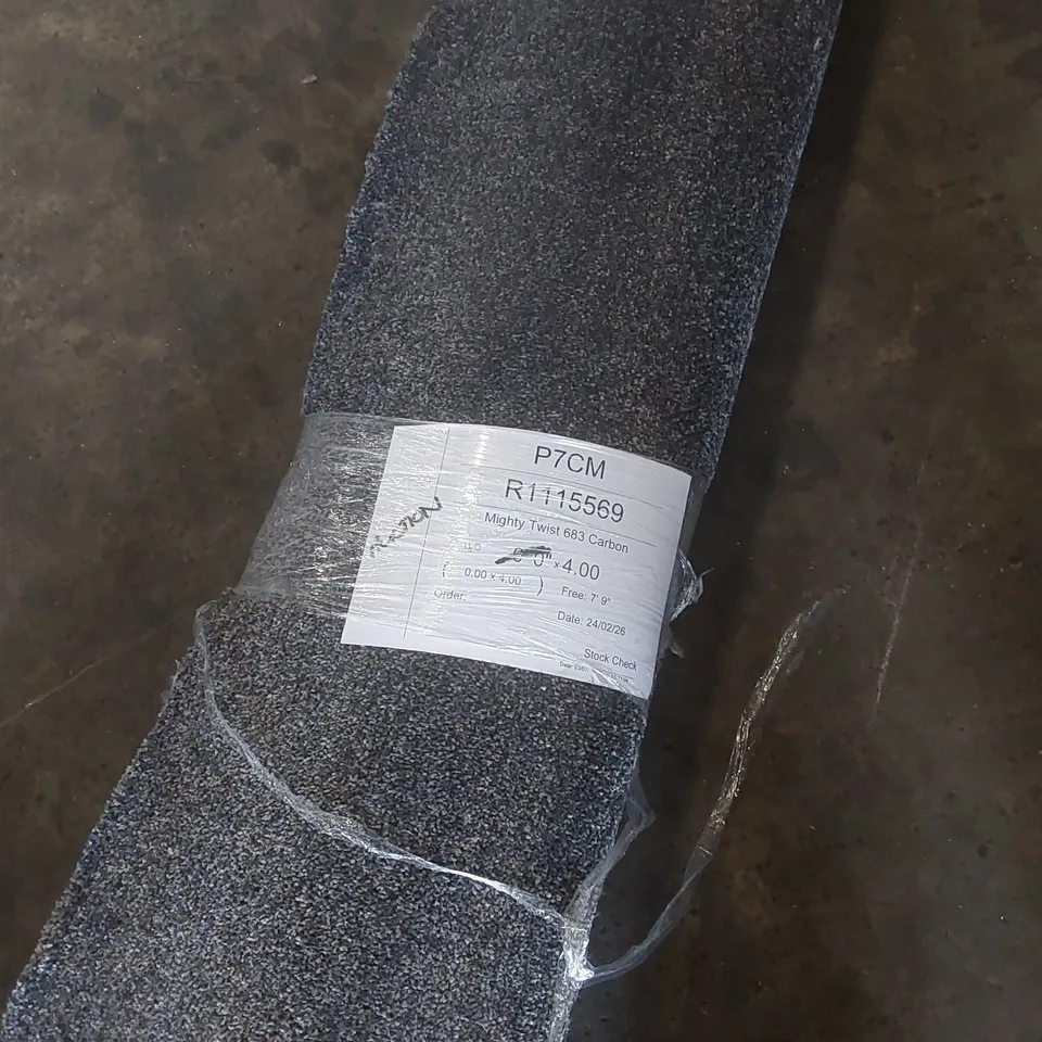 ROLL OF QUALITY MIGHTY TWIST CARBON CARPET - APPROXIMATELY 2.4 x 4m