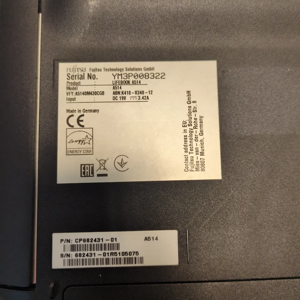 FUJITSU LIFEBOOK A514 LAPTOP – BLACK