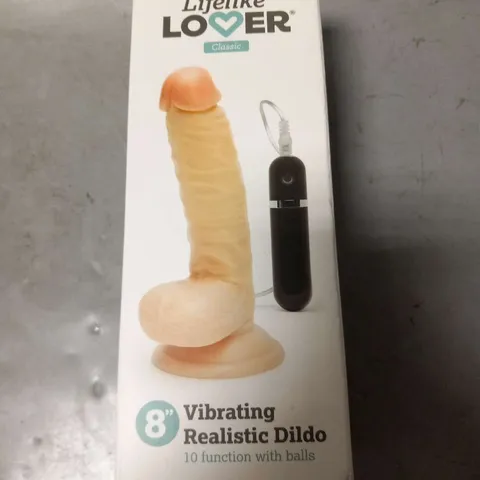 BOXED LOVEHONEY LIFE LIKE LOVER CLASSIC 8" VIBRATING REALISTIC WITH 10 FUNCTION WITH BALLS