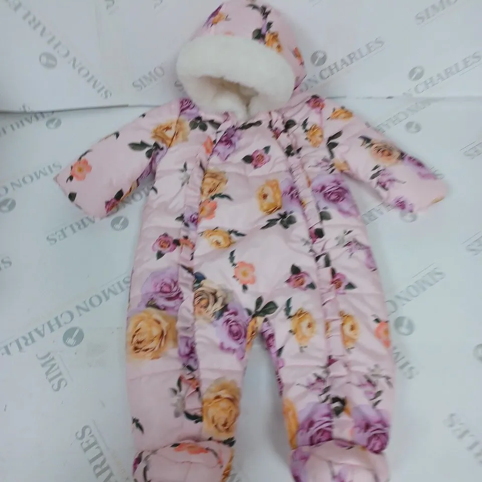 GIRSL ALL IN ONE SNOWSUIT WITH FLORAL PATTERN DRESS SIZE UNSPECIFIED
