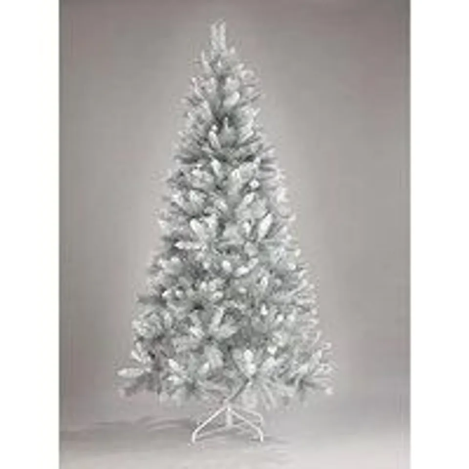 BOXED 7ft SILVER GREY SPARKLE CHRISTMAS TREE 