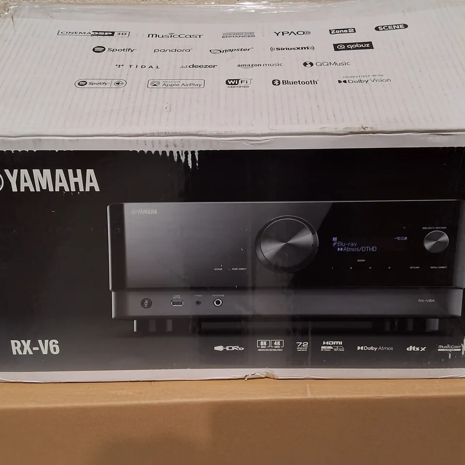BOXED YAMAHA RX-V6A 7.2-CHANNEL AV RECEIVER WITH 8K HDMI AND MUSICCAST