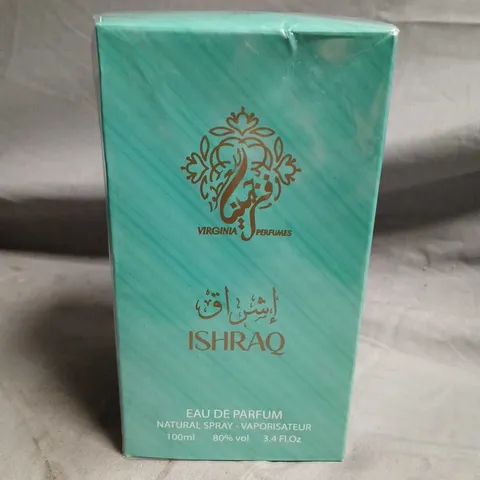 BOXED AND SEALED VIRGINIA PERFUMES ISHRAQ EAU DE PARFUM 100ML