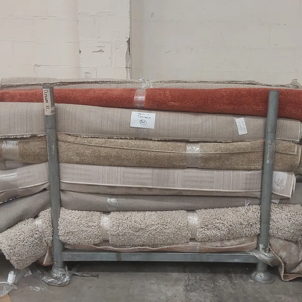 STILLAGE CONTAINING APPROXIMATELY 25x ASSORTED DESIGNER RUGS // STILLAGE NOT INCLUDED