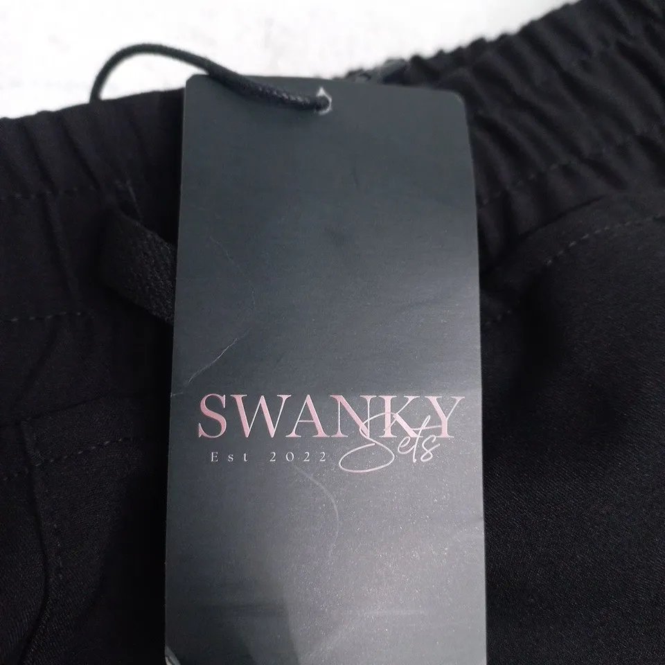 SWANKY JOGGERS – BLACK, WITH ZIP POCKETS (SWANKY EST 2022) SIZE XS
