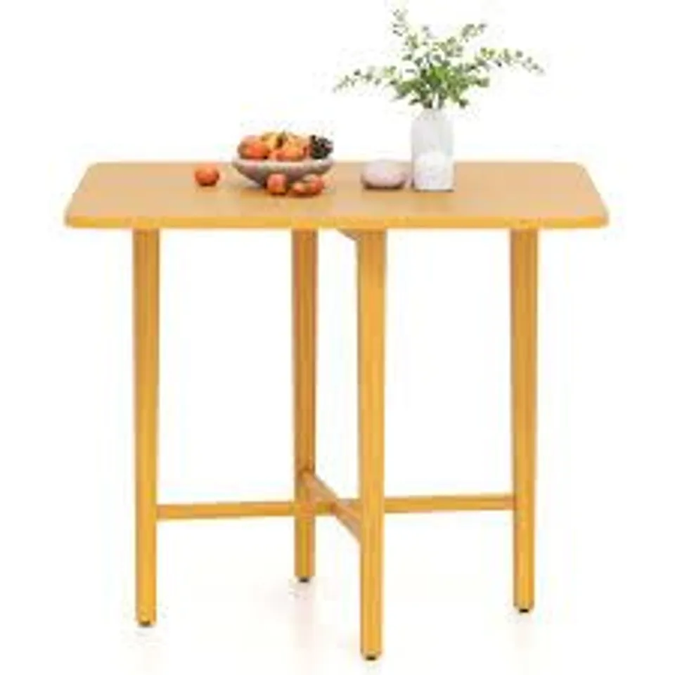 BOXED COSTWAY KC58821NA FOLDABLE DINING TABLE FOR 2-4 PEOPLE WITH RUBBER WOOD LEGS FOR SMALL SPACE, NATURAL