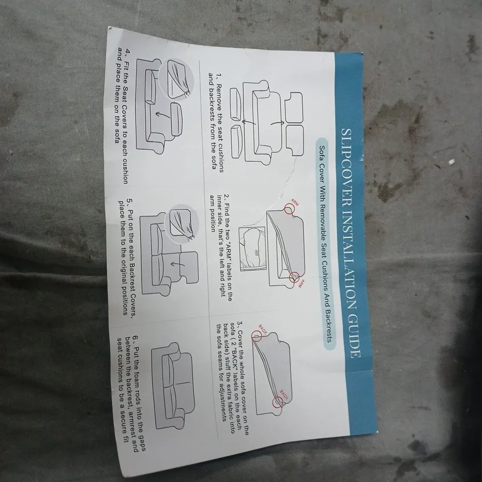 SOFA SLIPCOVER WITH INSTALLATION GUIDE 
