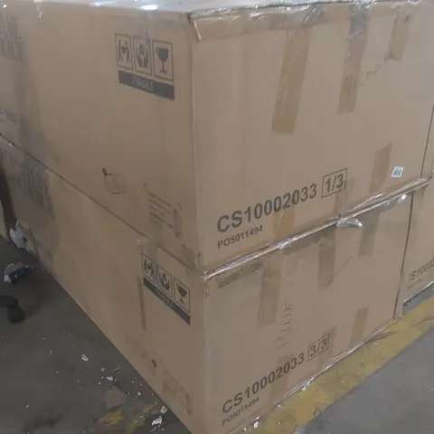 BOXED KANSAS GREY PREMIUM FAUX LEATHER SOFA PARTS - BOXES 1 AND 3 OUT OF 3 ONLY (2 BOXES)