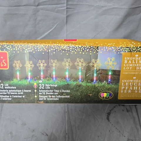 SNOWDECOR LED GARDEN LIGHT STAKES – 8 PACK (OUTDOOR, BATTERY-POWERED)