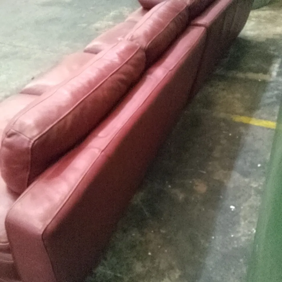 2PCS 4 SEATER SOFA  - RED LEATHER 