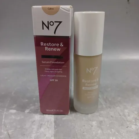 BOXED N07 RESTORE & RENEW SERUM FOUNDATION IN CALICO 30ML