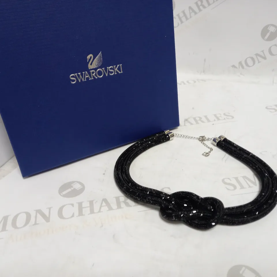 SWAROVSKI STARDUST BLACK KNOTTED NECKLACE 40CM