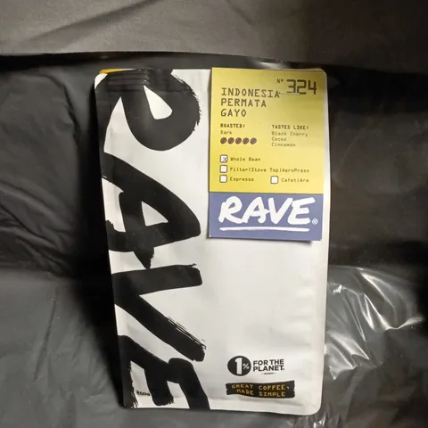 RAVE INDONESIAN PERMATA GAYO COFFEE BEANS – DARK ROAST, 250G