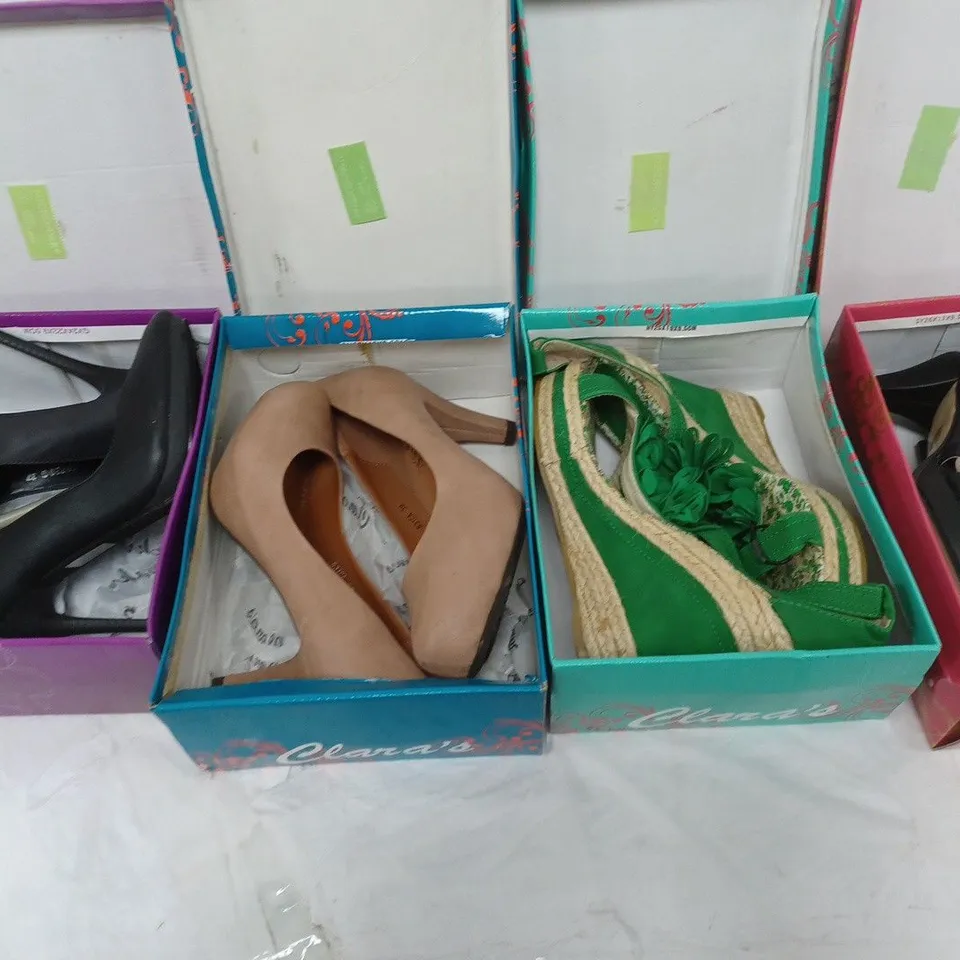 APPROXIMATELY 8 PAIRS OF ASSORTED BOXED SHOES TO INCLUDE HEELS ETC.