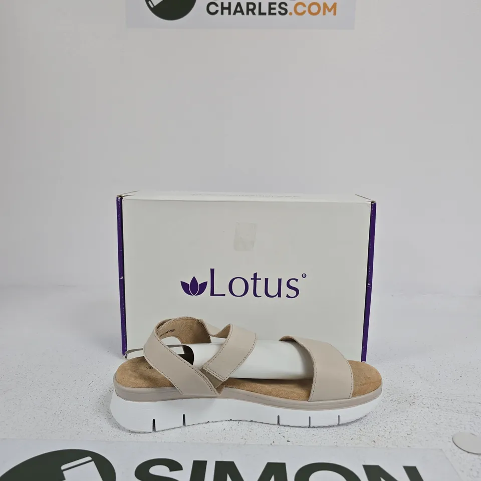 LOTUS WOMEN’S SANDALS – STONE BEIGE, TWO-STRAP SLIDES, EU 40