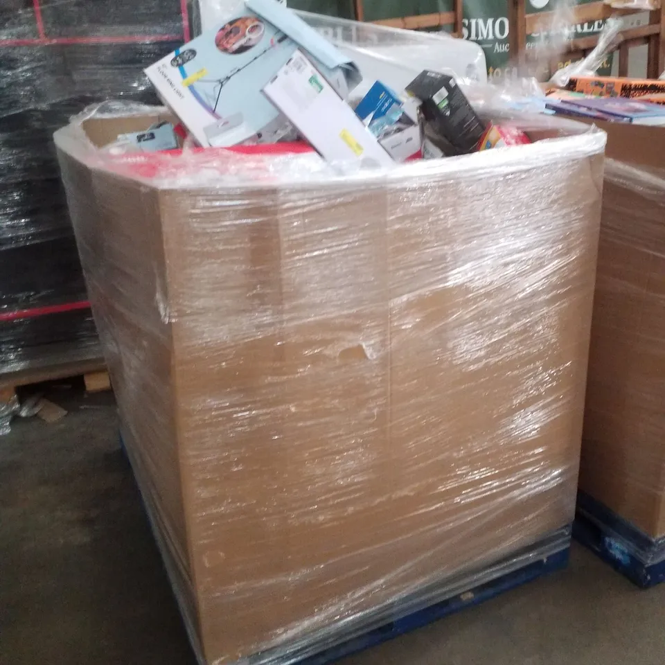 PALLET CONTAINING ASSORTED ELECTRICAL RETURNS INCLUDING CANON PIXMA PRINTER, HP DESKJET2810E PRINTER, HEADPHONES, AERIAL, POLAROID 25W COMPACT SOUNDBAR & FIRE TV STICK