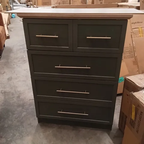 GREEN 5 DRAWER CABINET