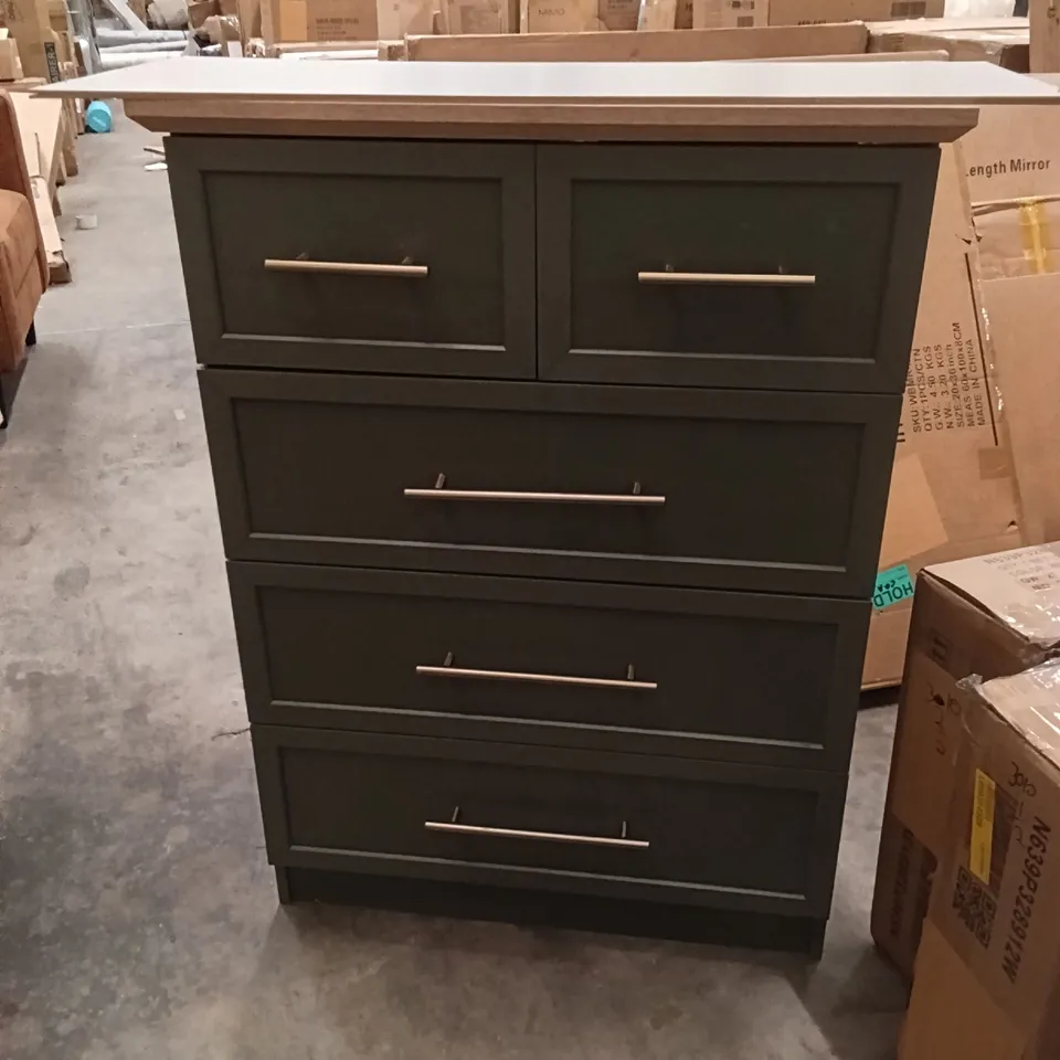 GREEN 5 DRAWER CABINET