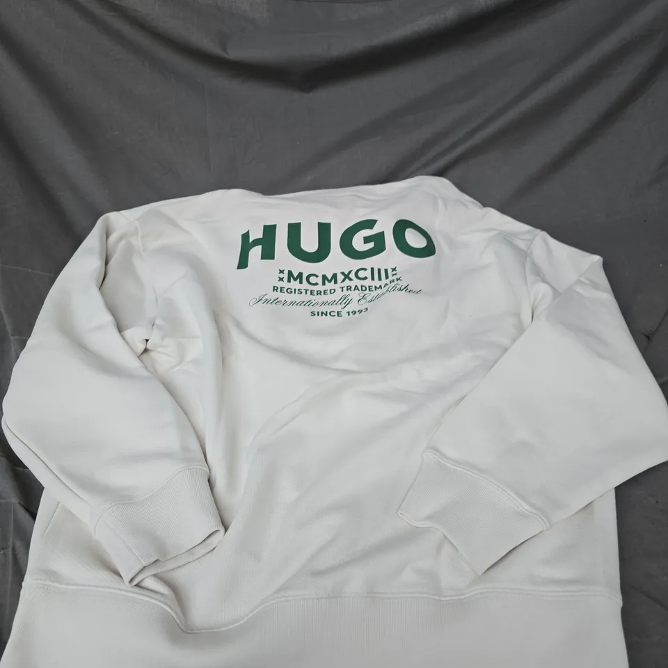 HUGO NAZARDO HOODIE IN WHITE SIZE L
