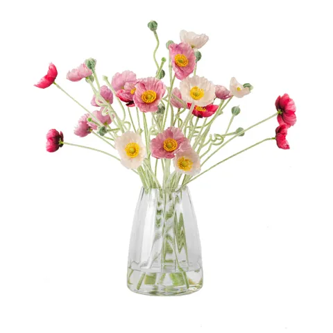 BOXED 45CM MEADOW MIX FLORAL IN GLASS VASE 