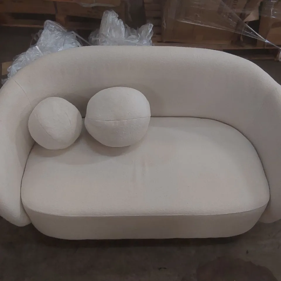 ROUNDI 2 SEATER BOUCLE SOFA - CREAM WHITE