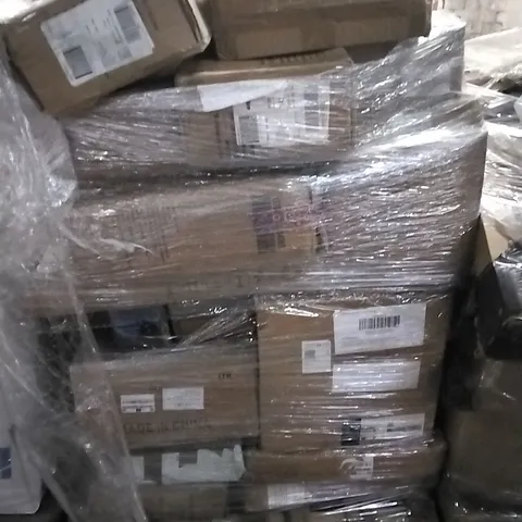 PALLET OF HOUSEHOLD ITEMS TO INCLUDE BABY BOOSTER CHAIR, SPORTING SCOOTER, AIR COMPRESSOR AND OTHER ASSORTED ITEMS...
