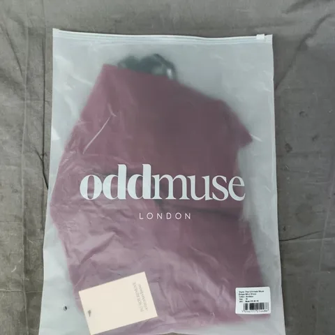 BAGGED ODDMUSE THE ULTIMATE MUSE DRAPE MINI DRESS IN BORDEAUX SIZE MEDIUM