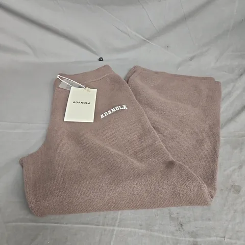 ADANOLA VARSITY KNIT STRAIGHT LEG SWEATPANTS – DARK COCOA BROWN/MARSHMALLOW, UK XL