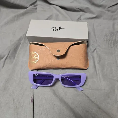 RAY-BAN ORB4425 LILAC FRAME SUNGLASSES WITH PURPLE LENSES – BOXED