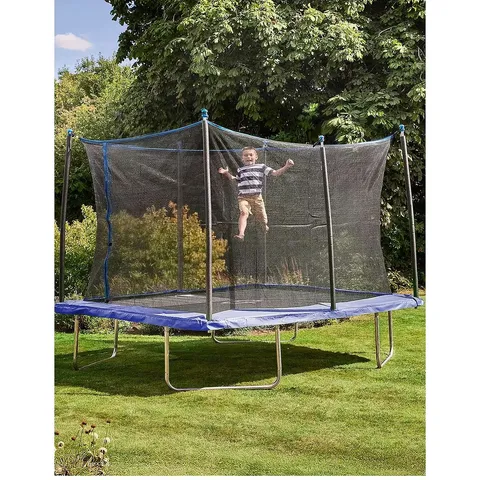 BOXED SPORTSPOWER 12FT X 8FT RECTANGULAR TRAMPOLINE & ENCLOSURE (2 BOXES)