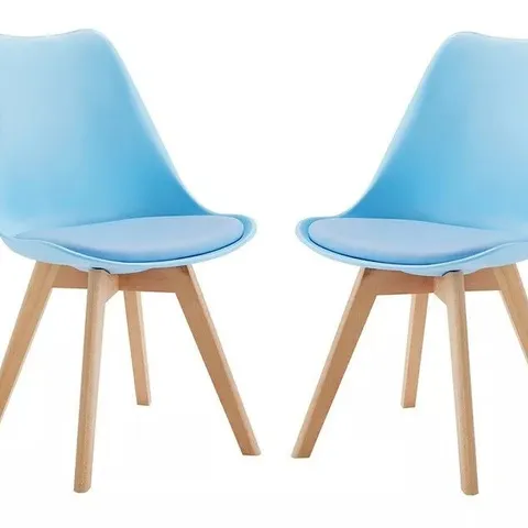 BOXED PAIR OF LOUVRE CHAIRS - BLUE (1 BOX)