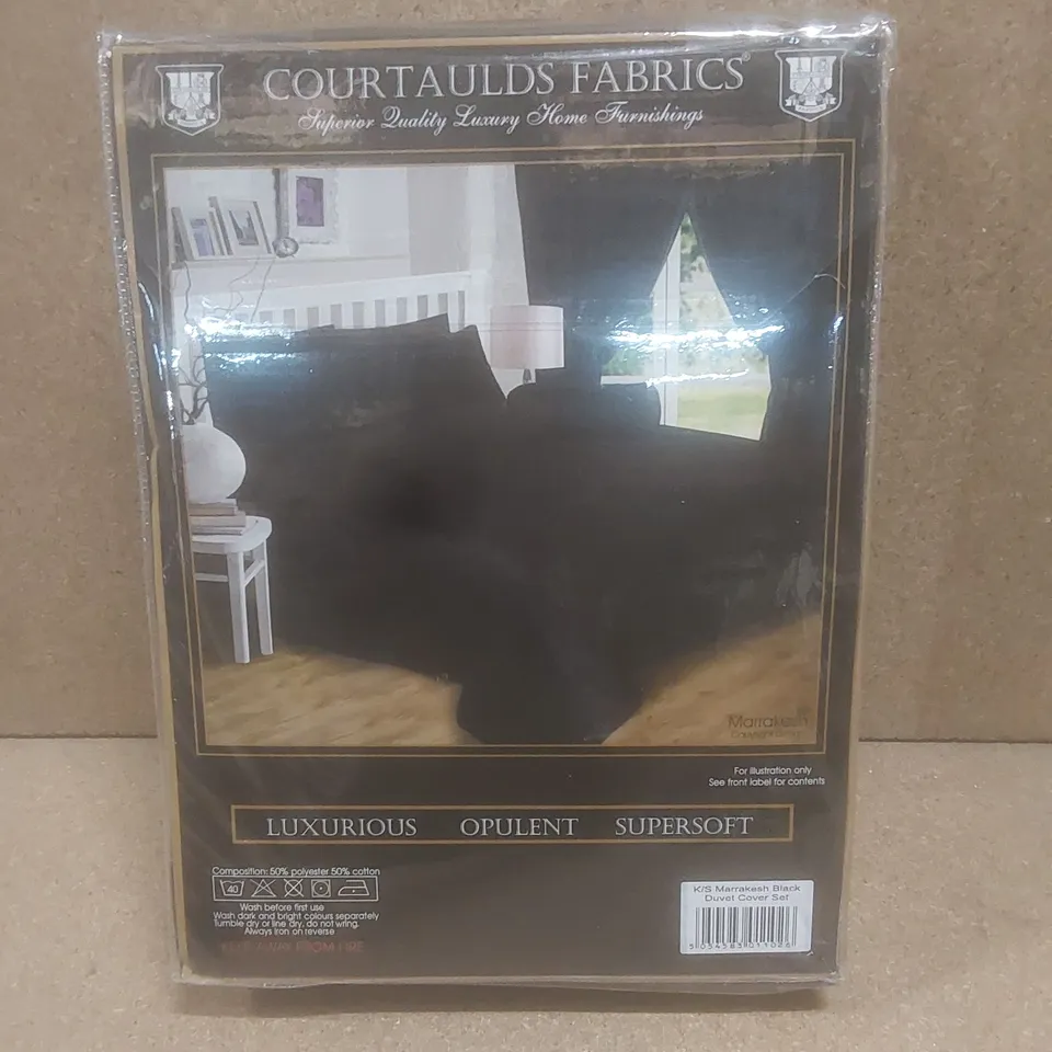 BRAND NEW SEALED COURTAULDS FABRICS LUXURIOUS DUVET SET - MARRAKESH BLACK // SIZE: KING