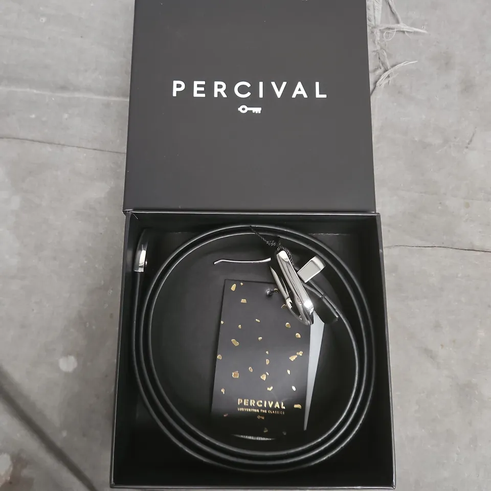 BOXED PERCIVAL SUEDE BELT IN BLACK