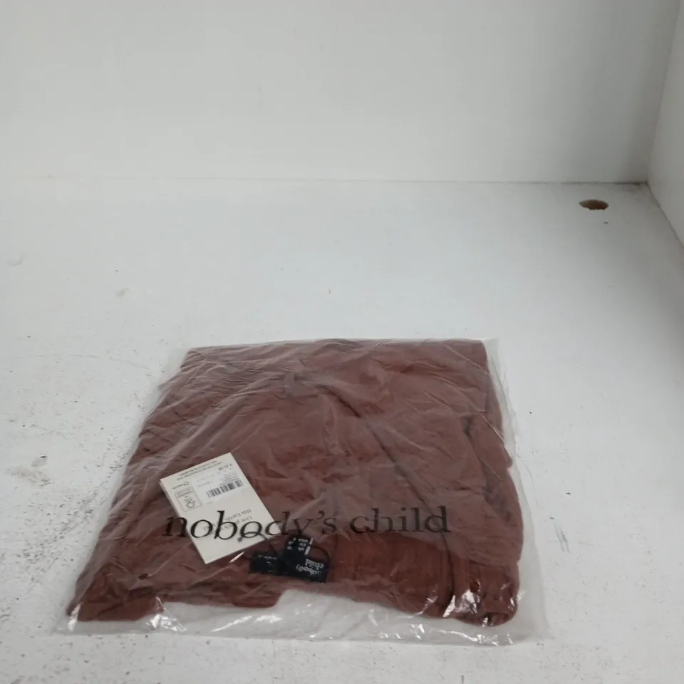 NOBODY'S CHILD TINA RUFFLE TOP – UK 10 (EU 38, USA 6) – BROWN