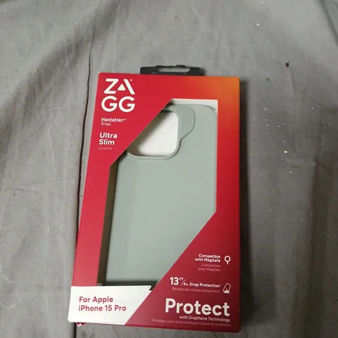 BOX OF APPROXIMATELY 70 ZAGG MANHATTAN SNAP ULTRA SLIM CASE FOR IPHONE 15 PRO (2023) – MAGSAFE COMPATIBLE