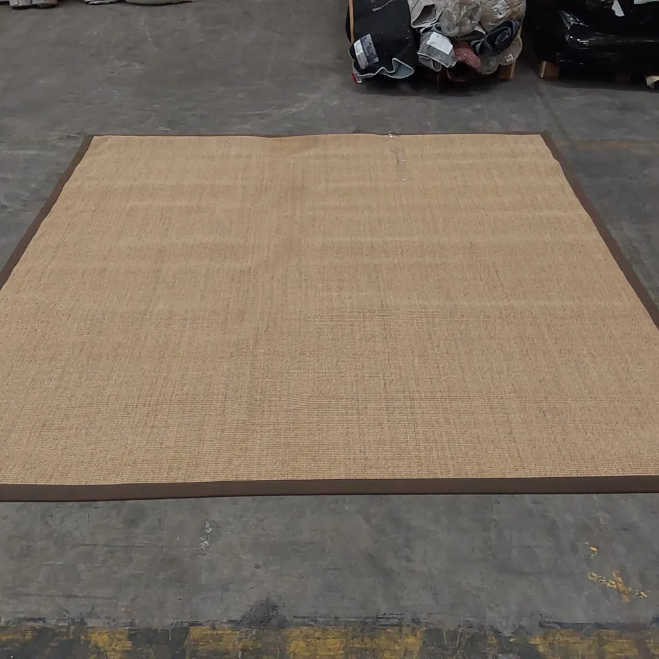 BRENTFORD FLATWEAVE DARK NATURAL RUG - 250 x 250CM