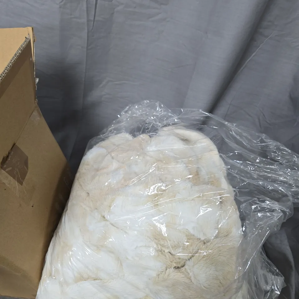 COZEE HOME LUXURY RUCHED FAUX FUR AND VELVETSOFT HEATED THROW